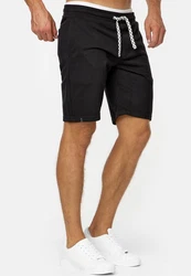 Indicode Herren Sweatshorts Aldrich Schwarz/Dunkelblau