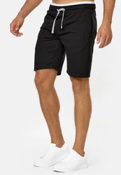 Indicode Herren Sweatshorts Aldrich Schwarz/Dunkelblau