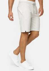 Indicode Herren Sweatshorts Aldrich Grau/Khaki/Weiß