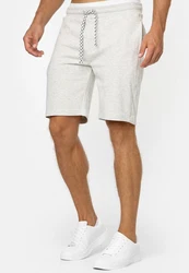 Indicode Herren Sweatshorts Aldrich Grau/Khaki/Weiß