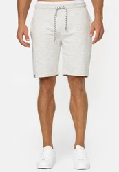 Indicode Herren Sweatshorts Aldrich Grau/Khaki/Weiß