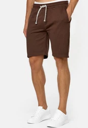 Indicode Herren Sweatshorts Aldrich Dunkelbraun/Braun/Khaki/Dunkelrot