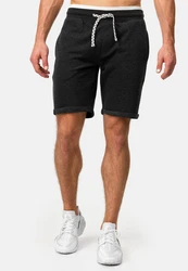Indicode Herren Sweatshorts Aldrich Dunkelgrau/Schwarz