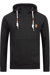 Indicode Hoodie Meza Schwarz/Braun