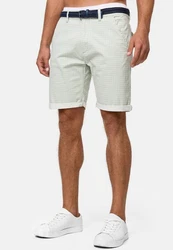 Indicode Herren Bourchier Chino Shorts mit Gürtel Khaki/Hellgrün/Grün