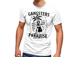 Neverless Print-Shirt Herren T-Shirt Gangsters Paradise Gelb/Grau/Orange