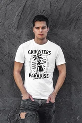Neverless Print-Shirt Herren T-Shirt Gangsters Paradise Gelb/Grau/Orange