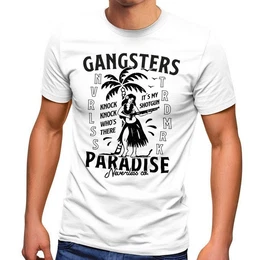 Print-Shirt Herren T-Shirt Gangsters Paradise Printshirt T-Shirt Rapper Rap Fashion Streetstyle mit Print