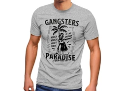 Neverless Print-Shirt Herren T-Shirt Gangsters Paradise Hellgrau/Grau/Dunkelgrau