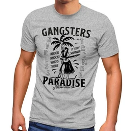 Print-Shirt Herren T-Shirt Gangsters Paradise Printshirt T-Shirt Rapper Rap Fashion Streetstyle mit Print
