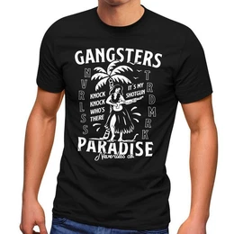 Print-Shirt Herren T-Shirt Gangsters Paradise Printshirt T-Shirt Rapper Rap Fashion Streetstyle mit Print
