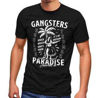 Neverless Print-Shirt Herren T-Shirt Gangsters Paradise Dunkelgrün/Orange/Gelb/Grau/Braun/Schwarz
