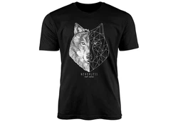 Neverless Print-Shirt Herren T-Shirt Wolf Polygon Kunst Grafik Tiermotiv Grau/Schwarz
