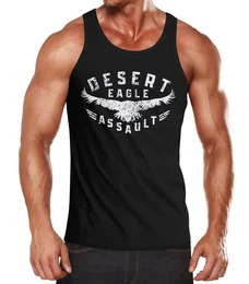 Tanktop Herren Tank-Top Adler Aufschrift Desert Eagle Assault Muskelshirt mit Print