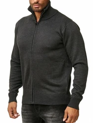 Egomaxx Cardigan Stehkragen H2571 Dunkelgrau (H2571)