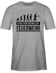 Shirtracer T-Shirt Evolution freiwillige Feuerwehr Blau/Grau/Silber/Hellblau