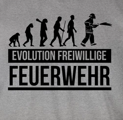Shirtracer T-Shirt Evolution freiwillige Feuerwehr Blau/Grau/Silber/Hellblau
