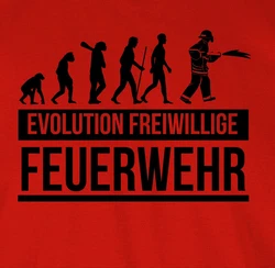 Shirtracer T-Shirt Evolution freiwillige Feuerwehr Rot/Grau