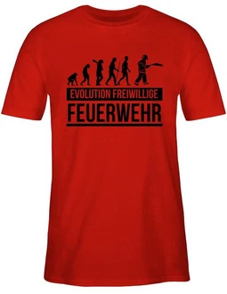 Shirtracer T-Shirt Evolution freiwillige Feuerwehr Rot/Grau Shirtracer T-Shirt Evolution freiwillige Feuerwehr Rot/Grau