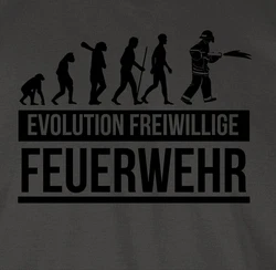 Shirtracer T-Shirt Evolution freiwillige Feuerwehr Grau/Dunkelgrün/Beige/Blau/Braun/Schwarz