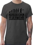 Shirtracer T-Shirt Evolution freiwillige Feuerwehr Grau/Dunkelgrün/Beige/Blau/Braun/Schwarz