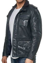 Lederjacke 19706 Leder Jacke im Trenchcoat-Look