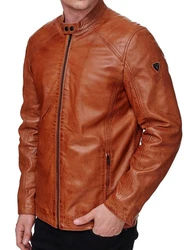 Tazzio Jacke Lederjacke 19707 Orange/Braun/Rot