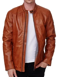 Tazzio Jacke Lederjacke 19707 Orange/Braun/Rot