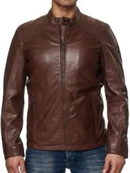 Tazzio Jacke Lederjacke 19707 Dunkelbraun/Braun/Dunkelrot/Schwarz