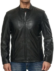 Tazzio Jacke Lederjacke 19707 Schwarz/Grau/Creme