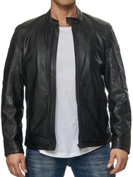 Tazzio Jacke Lederjacke 19707 Schwarz/Grau/Creme