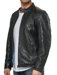 Tazzio Jacke Lederjacke 19707 Schwarz/Grau/Creme