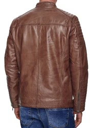 Tazzio Lederjacke 19709 Herren Biker-Look Braun/Dunkelbraun