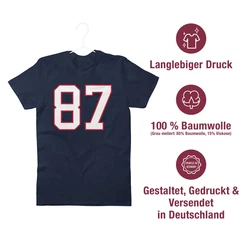 Shirtracer T-Shirt Football New England 87 American Football NFL Dunkelblau/Hellblau/Blau/Schwarz