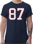 Shirtracer T-Shirt Football New England 87 American Football NFL Dunkelblau/Hellblau/Blau/Schwarz
