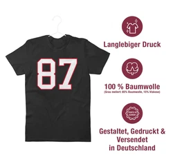 Shirtracer T-Shirt Football New England 87 American Football NFL Schwarz/Dunkelrot