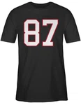 Shirtracer T-Shirt Football New England 87 American Football NFL Schwarz/Dunkelrot