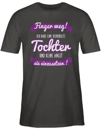 T-Shirt Ich habe eine verrckte Tochter lila Partner-Look Familie Papa