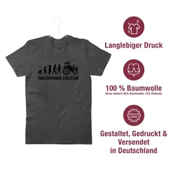 Shirtracer T-Shirt Landwirt Evolution Traktor Rot/Grau/Dunkelgrün/Dunkelgrau/Khaki