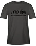 Shirtracer T-Shirt Landwirt Evolution Traktor Rot/Grau/Dunkelgrün/Dunkelgrau/Khaki