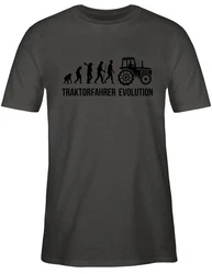 Shirtracer T-Shirt Landwirt Evolution Traktor Rot/Grau/Dunkelgrün/Dunkelgrau/Khaki