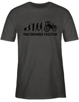 Shirtracer T-Shirt Landwirt Evolution Traktor Rot/Grau/Dunkelgrün/Dunkelgrau/Khaki