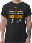 Shirtracer T-Shirt Wenn es flüchten kann Grillzubehör & Grillen Geschenk Grau/Orange/Braun