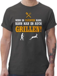 T-Shirt Wenn es flchten kann Grillzubehr & Grillen Geschenk