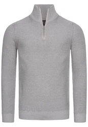 Indicode Strickpullover Mayer Grau/Hellgrau