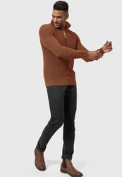 Indicode Strickpullover Mayer Braun/Orange/Rot