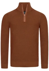 Indicode Strickpullover Mayer Braun/Orange/Rot
