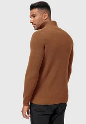 Indicode Strickpullover Mayer Braun/Orange/Rot