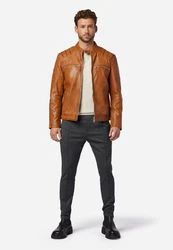 RICANO Lederjacke Caesar Braun/Beige/Orange