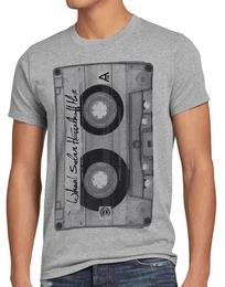 T-Shirt DJ Kassetten fotodruck mc musik disco 80er 90er retro audio tape